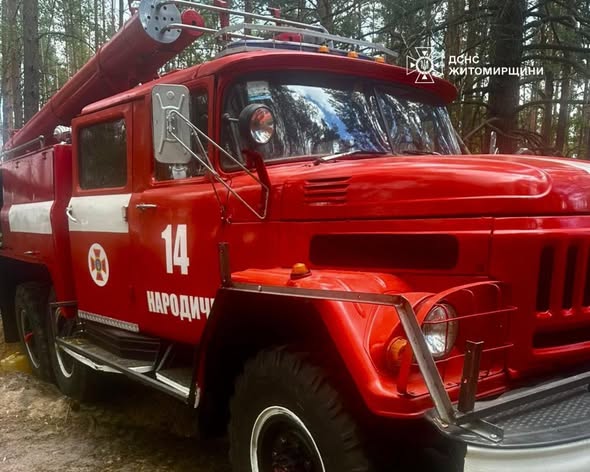 Новини Житомира - фото з На Житомирщині ліквідували лісову пожежу, що виникла внаслідок падіння уламків російського безпілотника