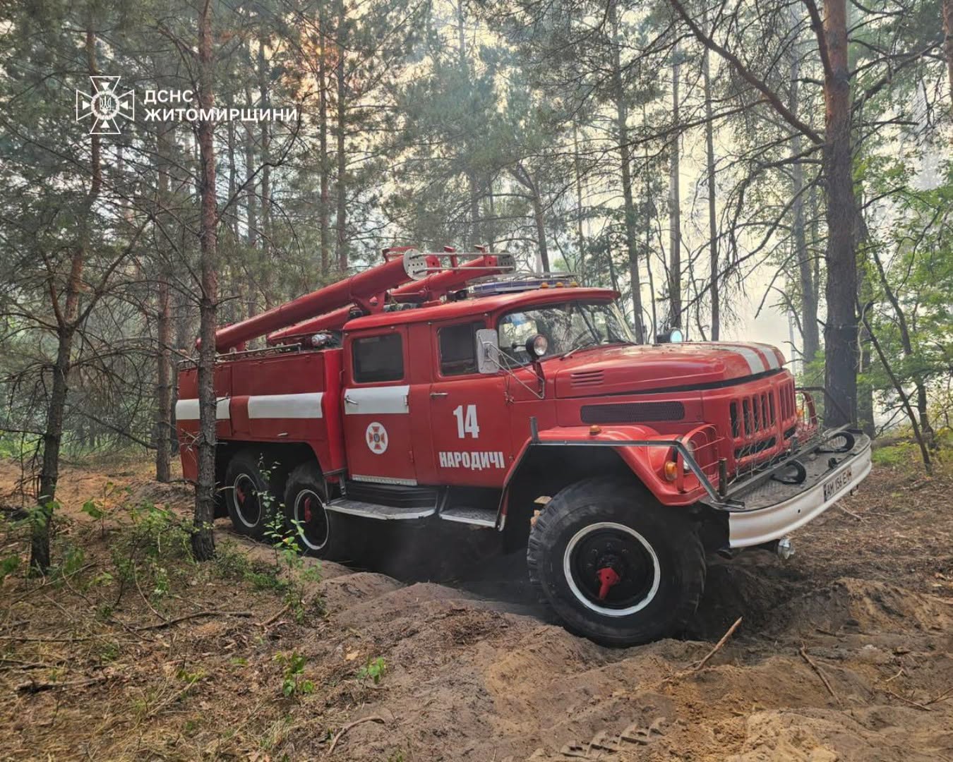 Новини Житомира - фото з У Коростенському районі триває ліквідація лісової пожежі