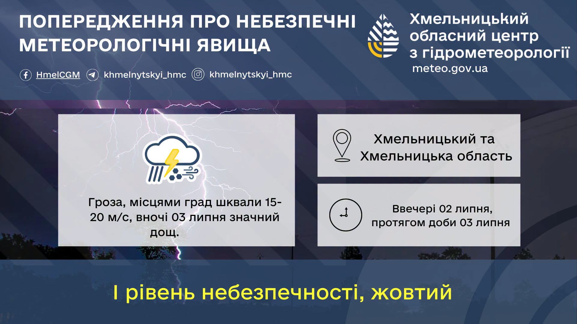 Новини Хмельницького - фото з На Хмельниччині оголосили штормове попередження: грози, град і шквали На Хмельниччині оголосили штормове попередження: грози, град і шквали