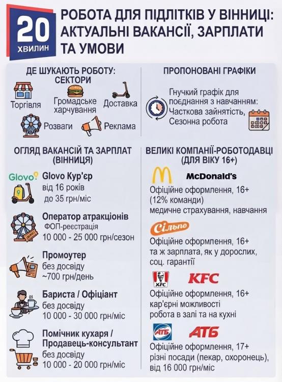 Новини Вінниці - фото з Перша робота для підлітків: де у Вінниці можна працювати та скільки заробляти