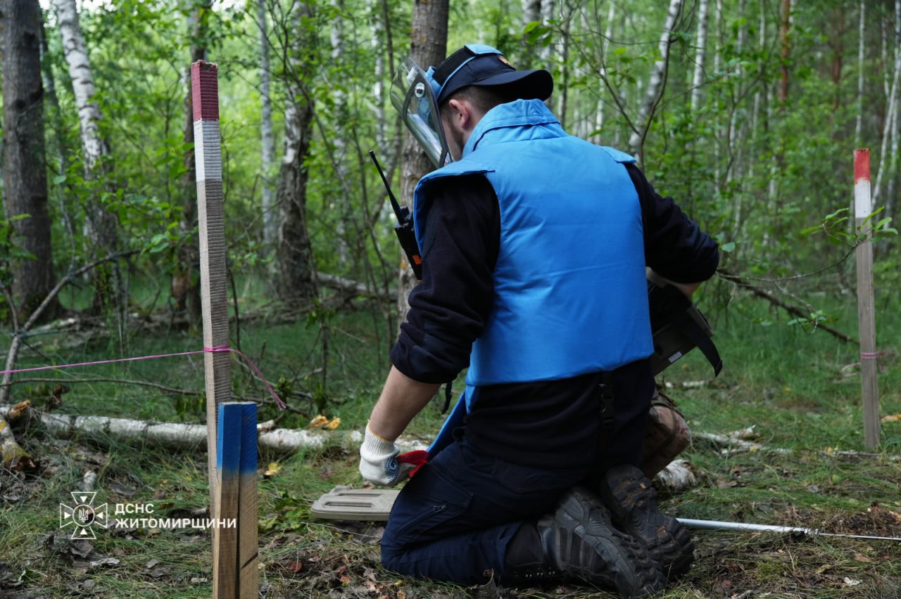 Новини Житомира - фото з Піротехніки ДСНС Житомирщини продовжують гуманітарне розмінування у Коростенському районі: за добу обстежили понад 100 кв. м