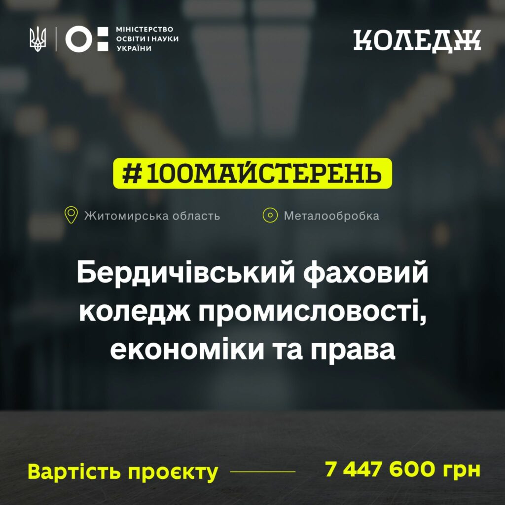 Новини Житомира - фото з Чотири заклади освіти Житомирщини отримають понад 46 млн грн на модернізацію навчальних майстерень