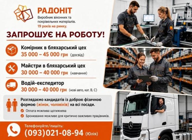 Новини Тернополя - фото з Робота у Тернополі: Актуальні пропозиції тижня (оновлено 24 вересня)