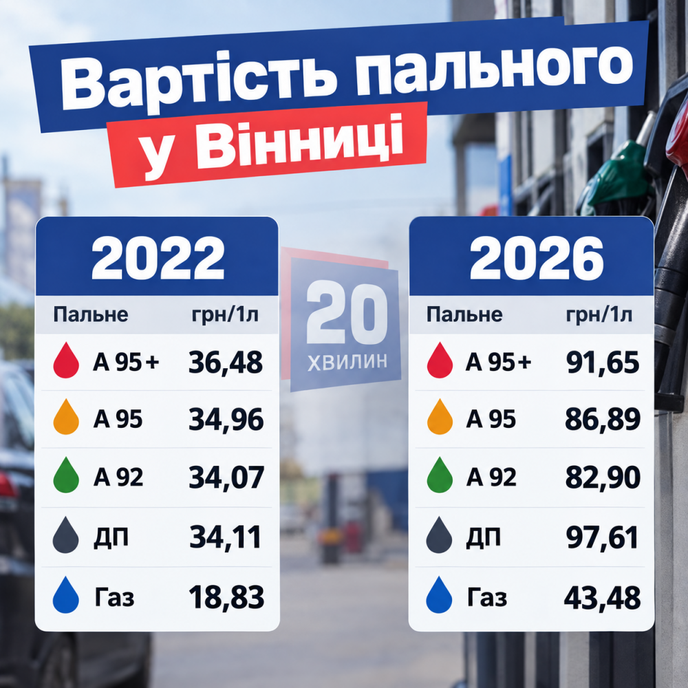 Новини Вінниці - фото з Пальне вже по 100 гривень: як за час війни змінилися ціни на вінницьких АЗС