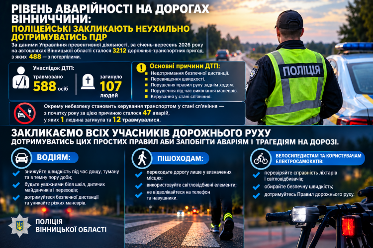 Новини Вінниці - фото з Понад 3,2 тисячі ДТП за дев’ять місяців. На дорогах Вінниччини загинули 107 людей