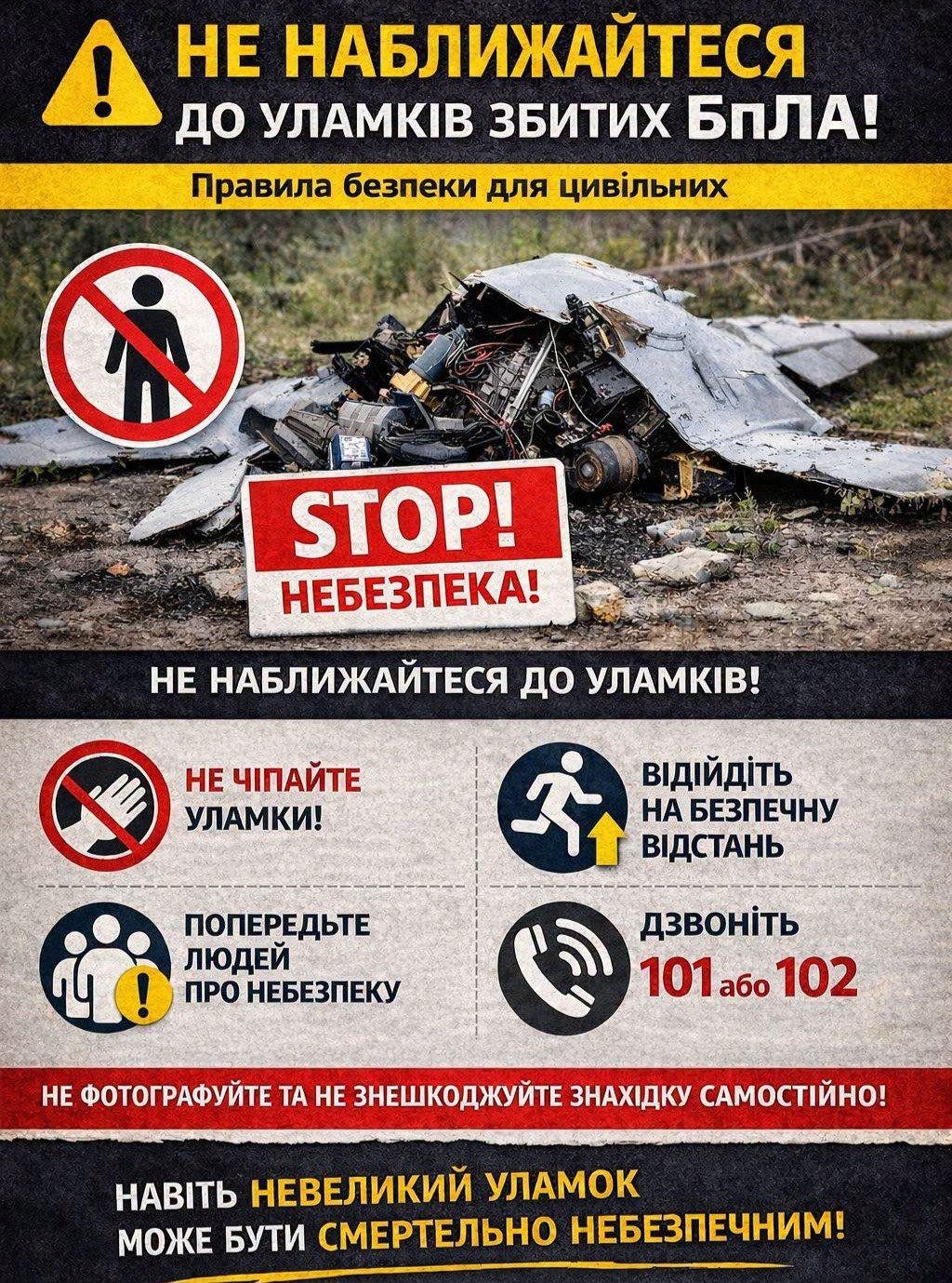Може вибухнути під ногами: чому не можна підходити до уламків збитих реактивних дронів