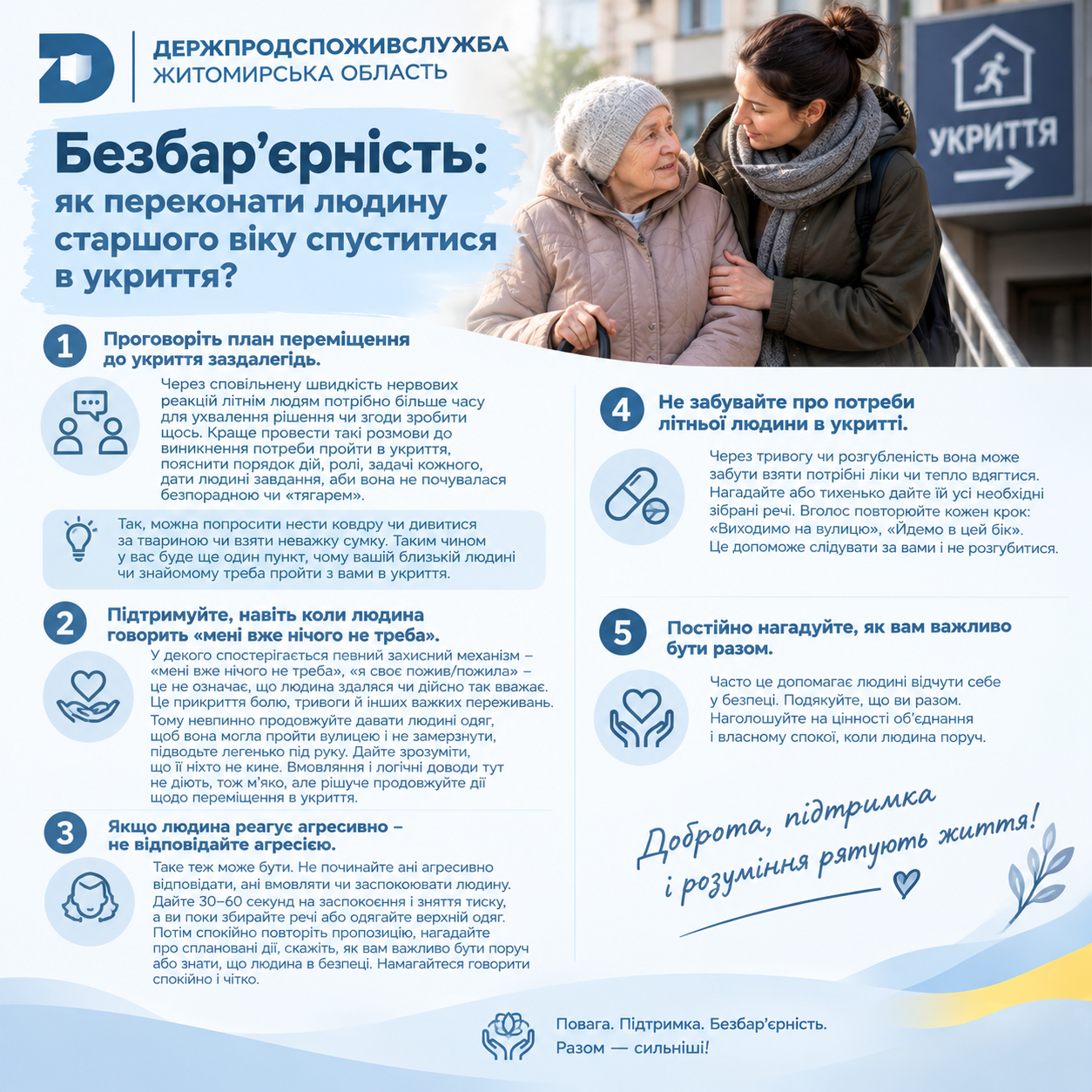 Новини Житомира - фото з Безбар’єрність: як переконати людину старшого віку спуститися в укриття?