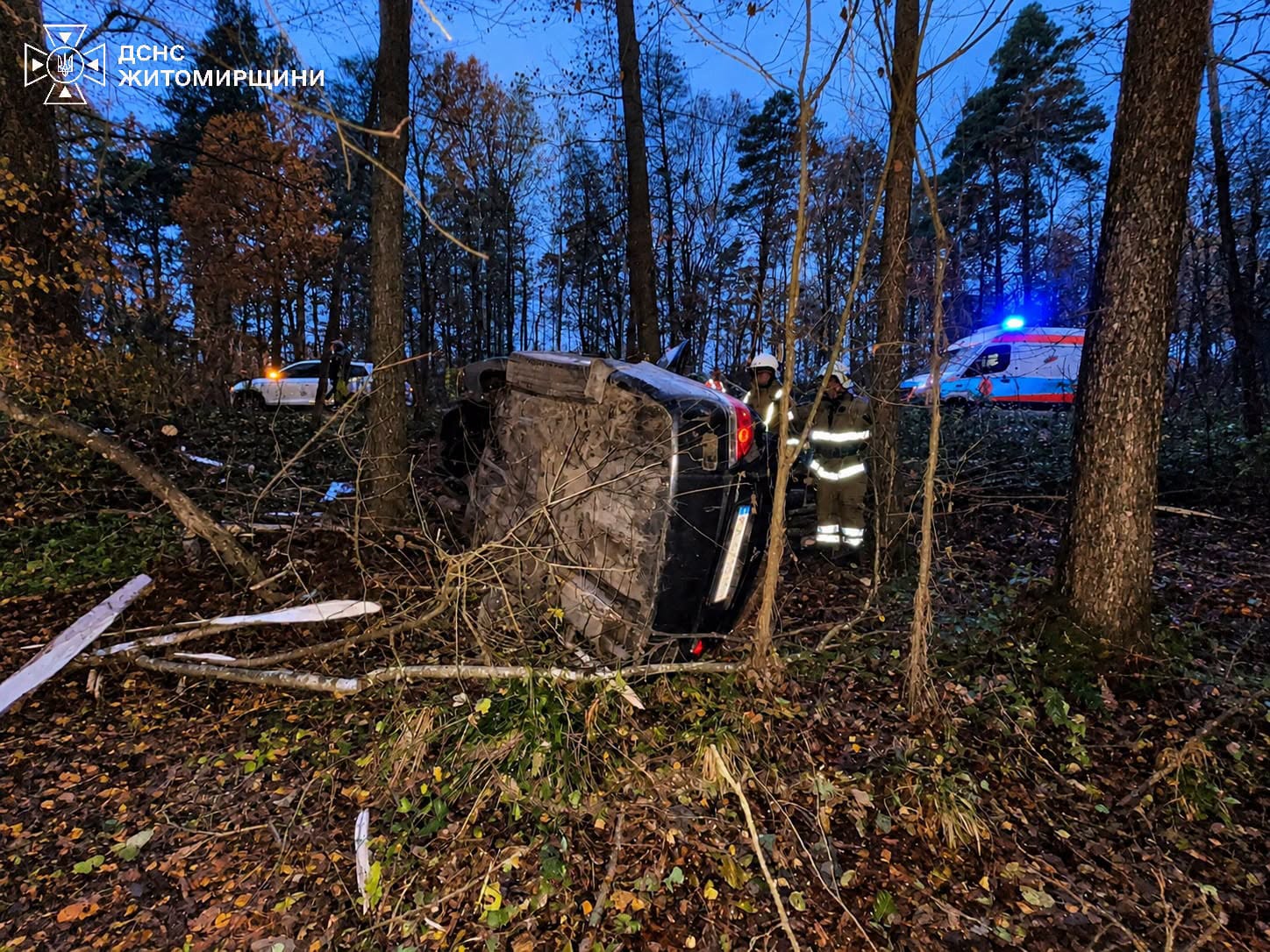Новини Житомира - фото з Рятувальники деблокували тіло загиблої з понівеченого внаслідок ДТП легковика
